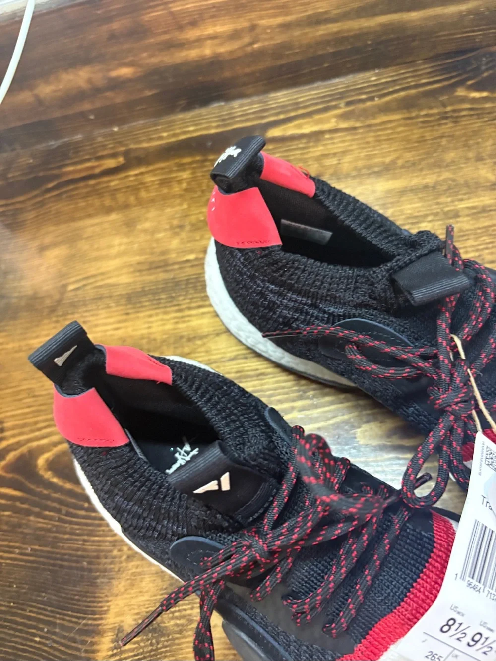 Adidas Red And Black Tennis Shoes Men Size 8.5